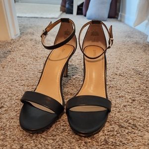 Express Black Stappy Heels